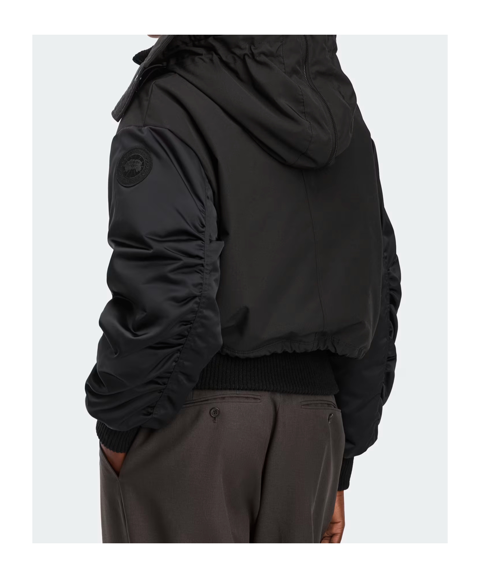 Canada Goose Cropped Hooded Jacket In Black