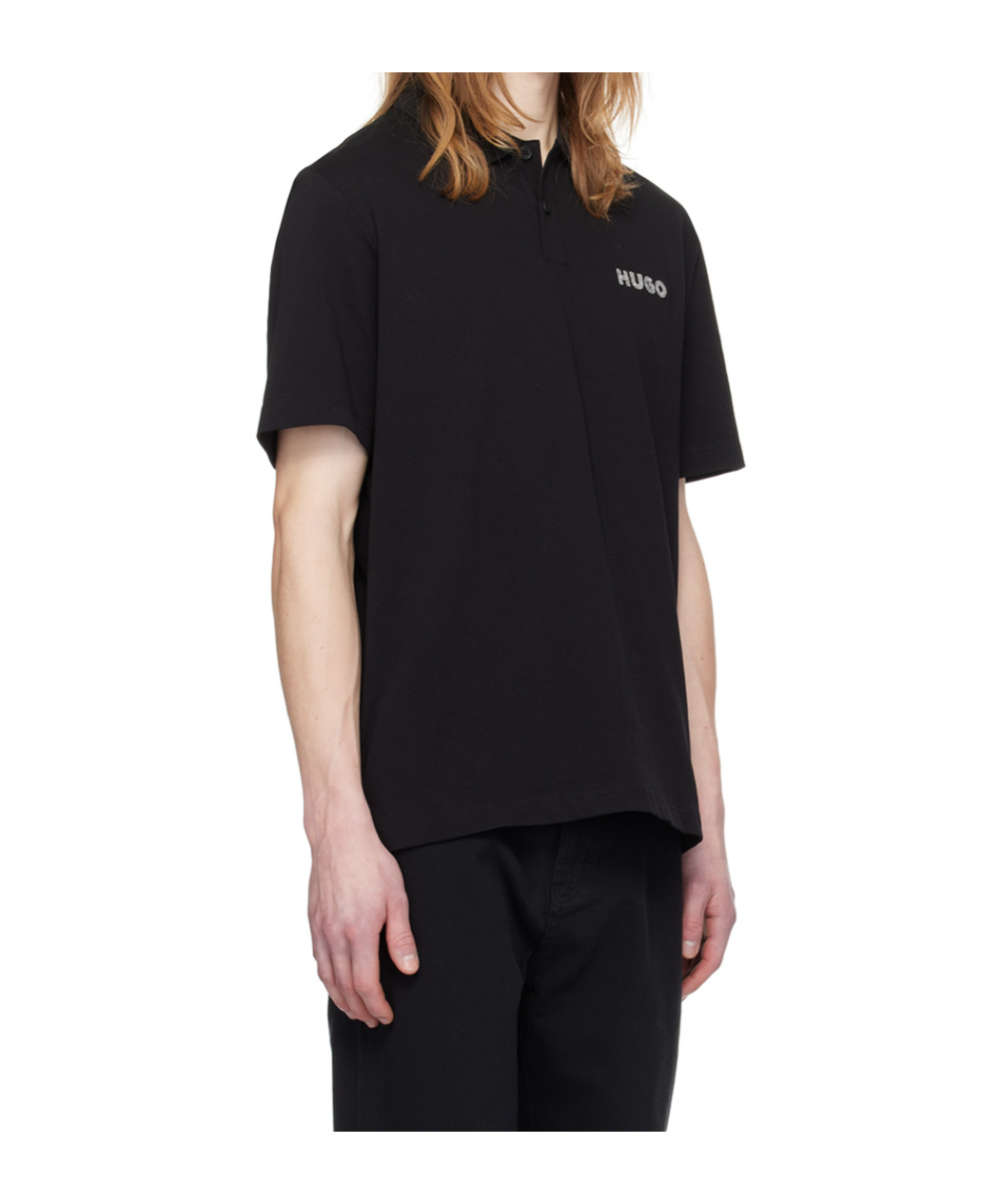 Hugo Boss Logo-embroidered Polo Shirt In Black