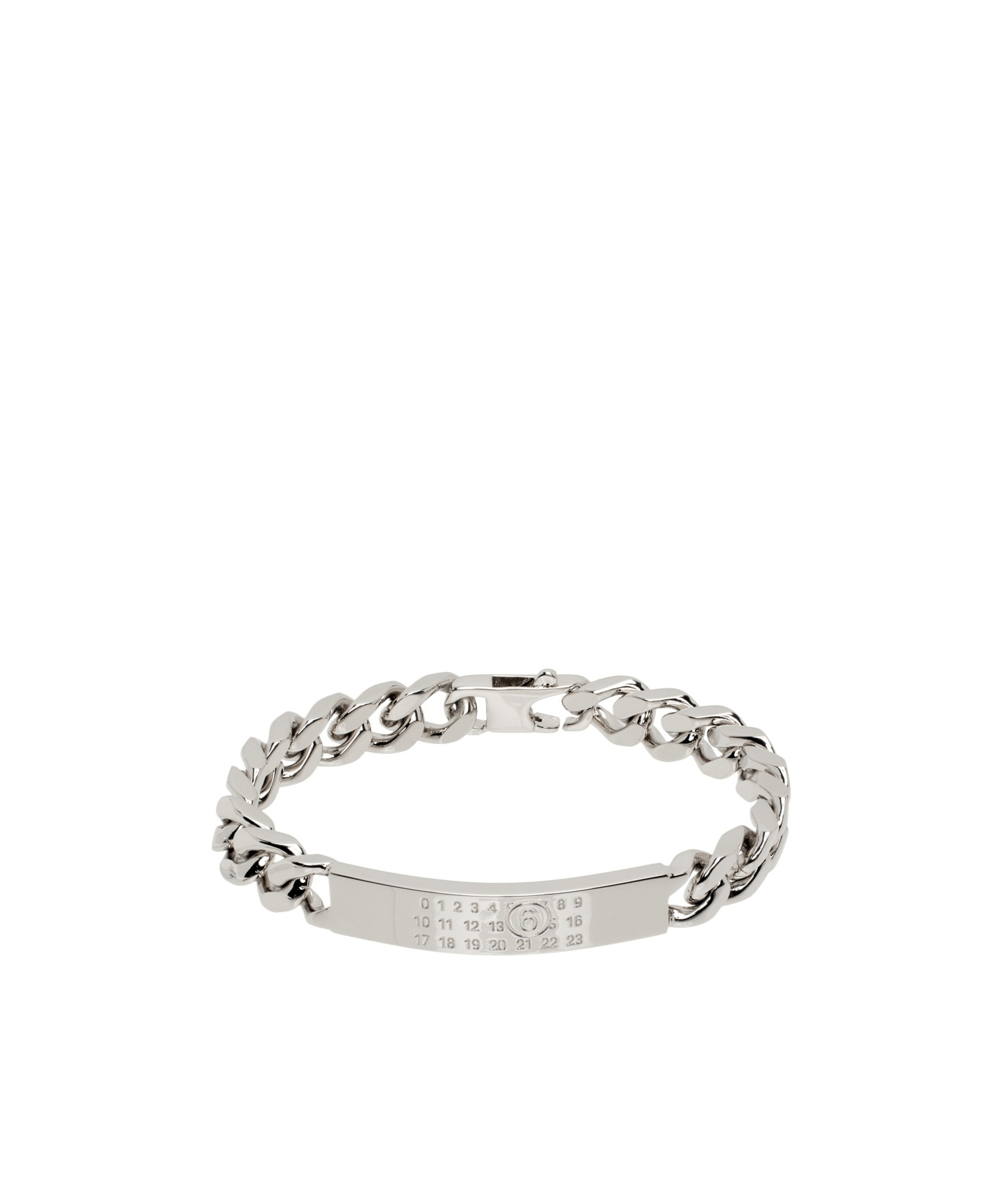 Mm6 Maison Margiela Logo-plaque Cable-link Bracelet In White