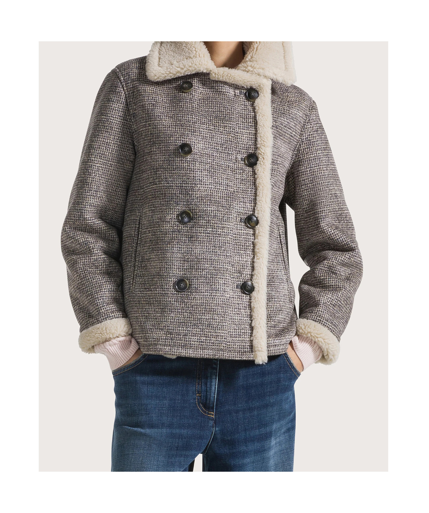 Seventy Double-breasted Jacket In Gray