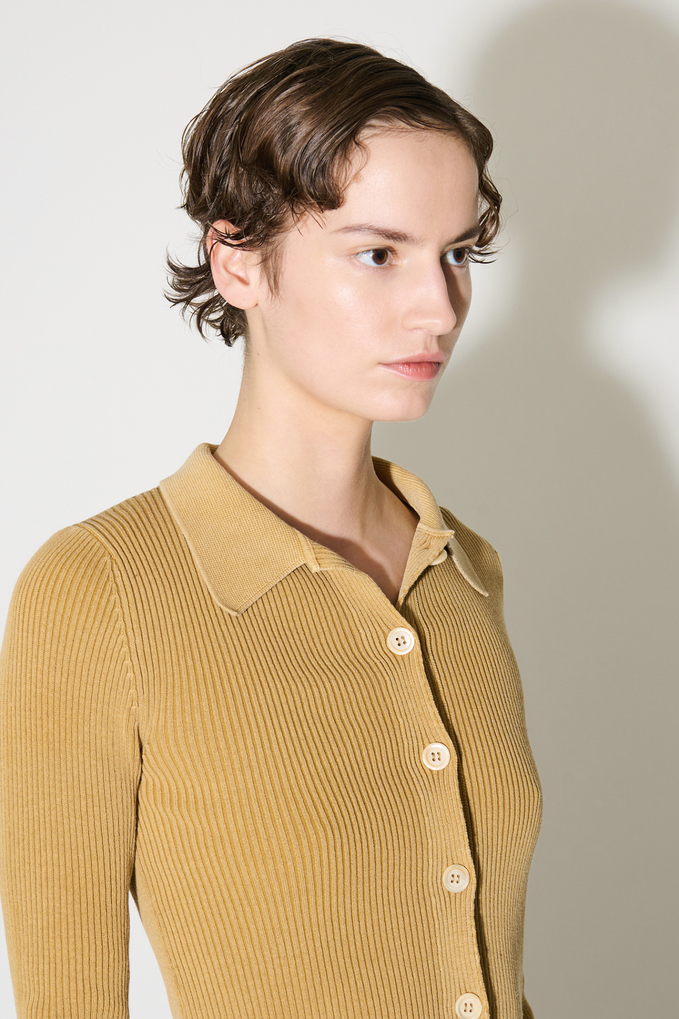 Our Legacy Sand-coloured Ribbed Cotton Cardigan In Nude