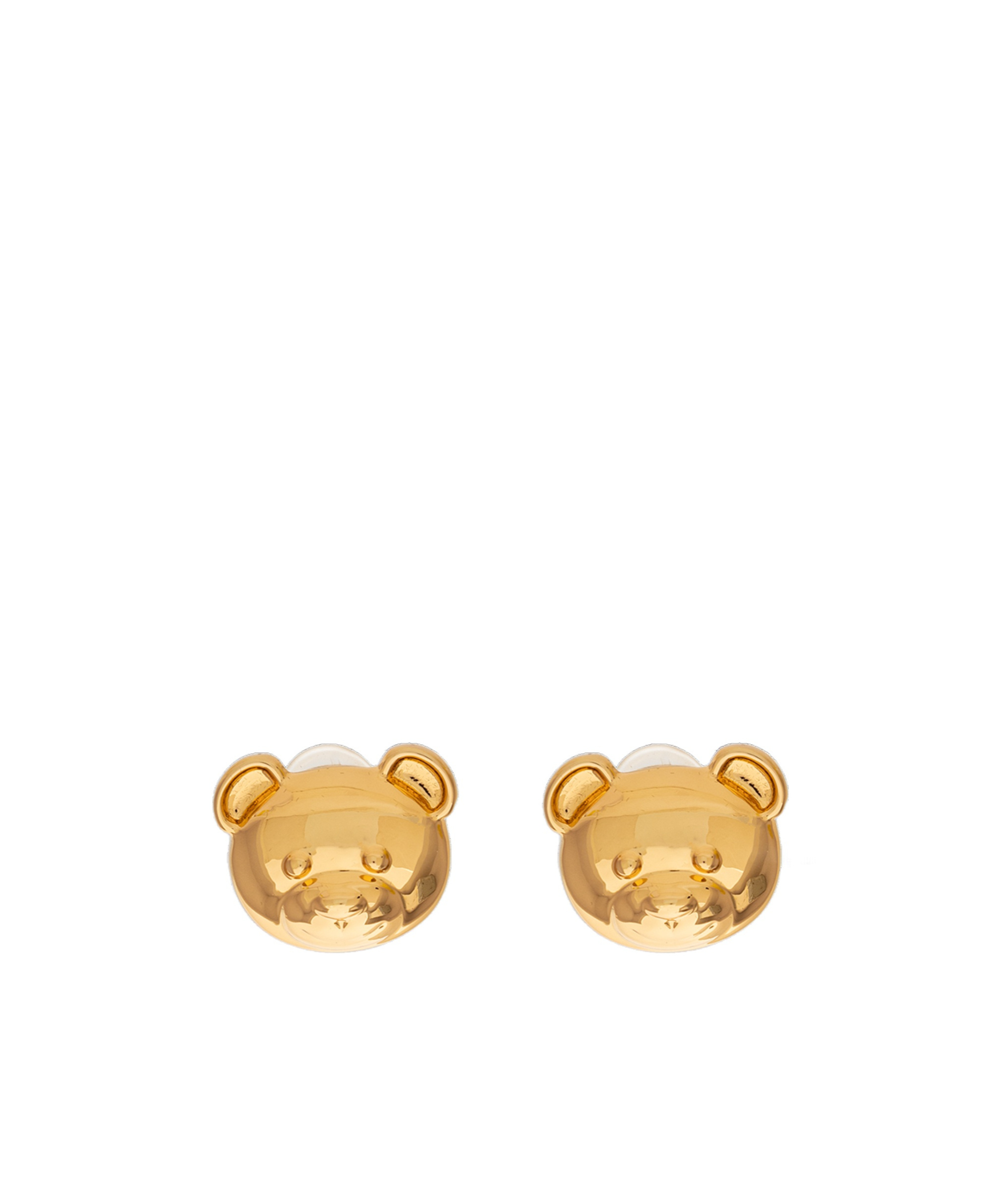 Moschino Teddy Bear Engraved Clip-on Earrings In Yellow