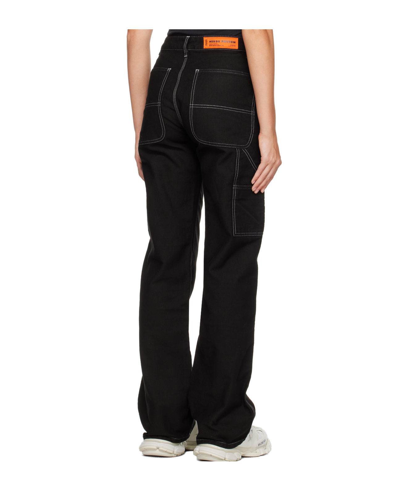 Heron Preston Carpenter Contrast-stitch Trousers In Black