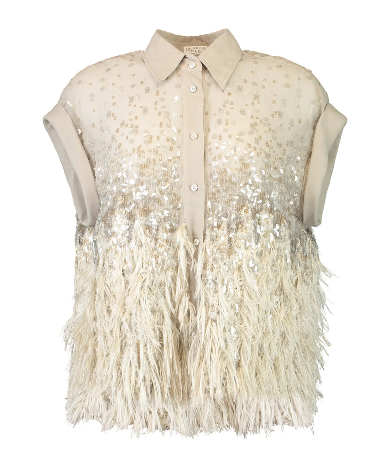 Brunello Cucinelli Button-down Top In Neutral