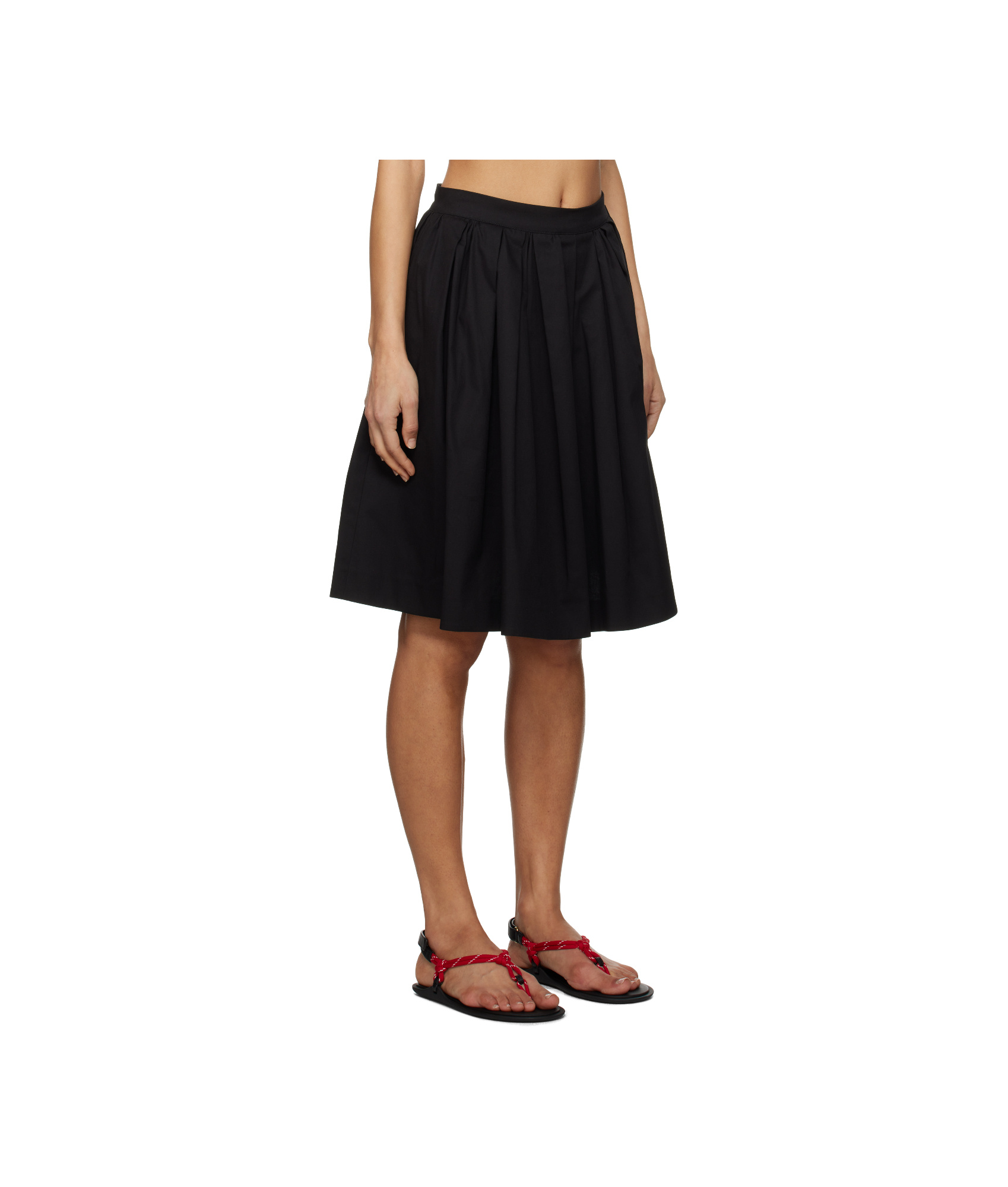 Msgm Black Pleated Miniskirt In Black