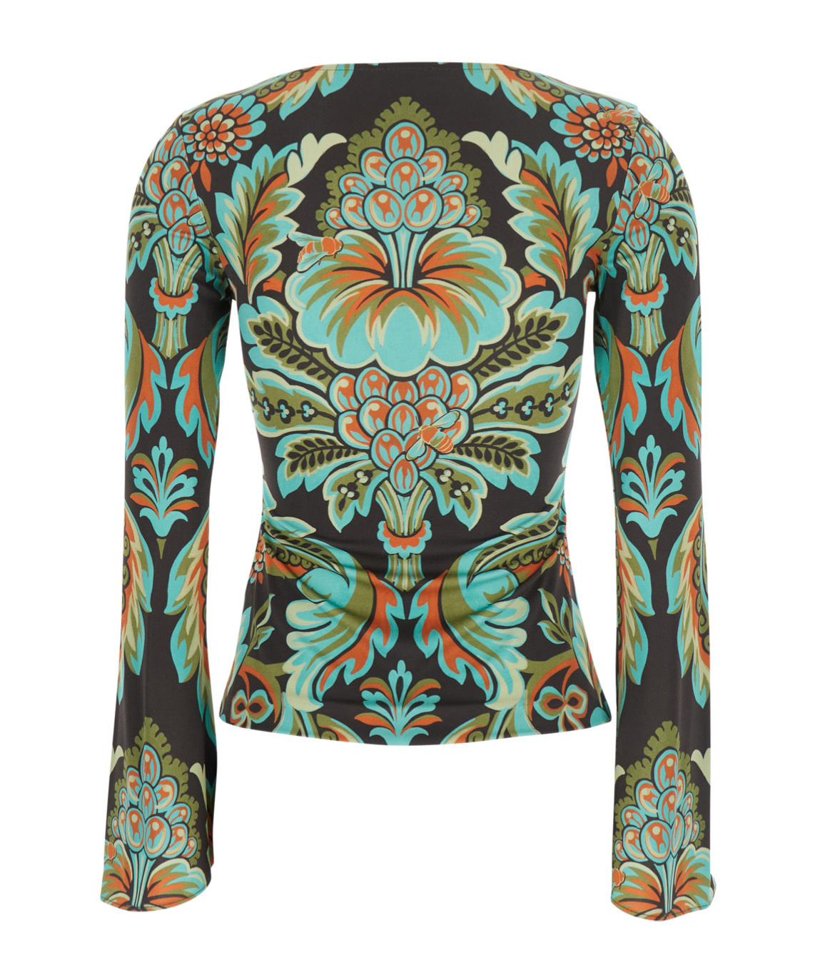 Etro Floral Print Bell Sleeve T Shirt In Multi