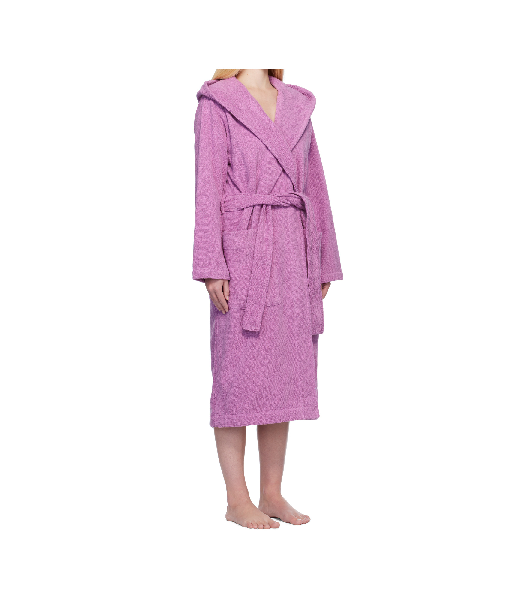 Tekla Terry Hooded Bathrobe In Purple