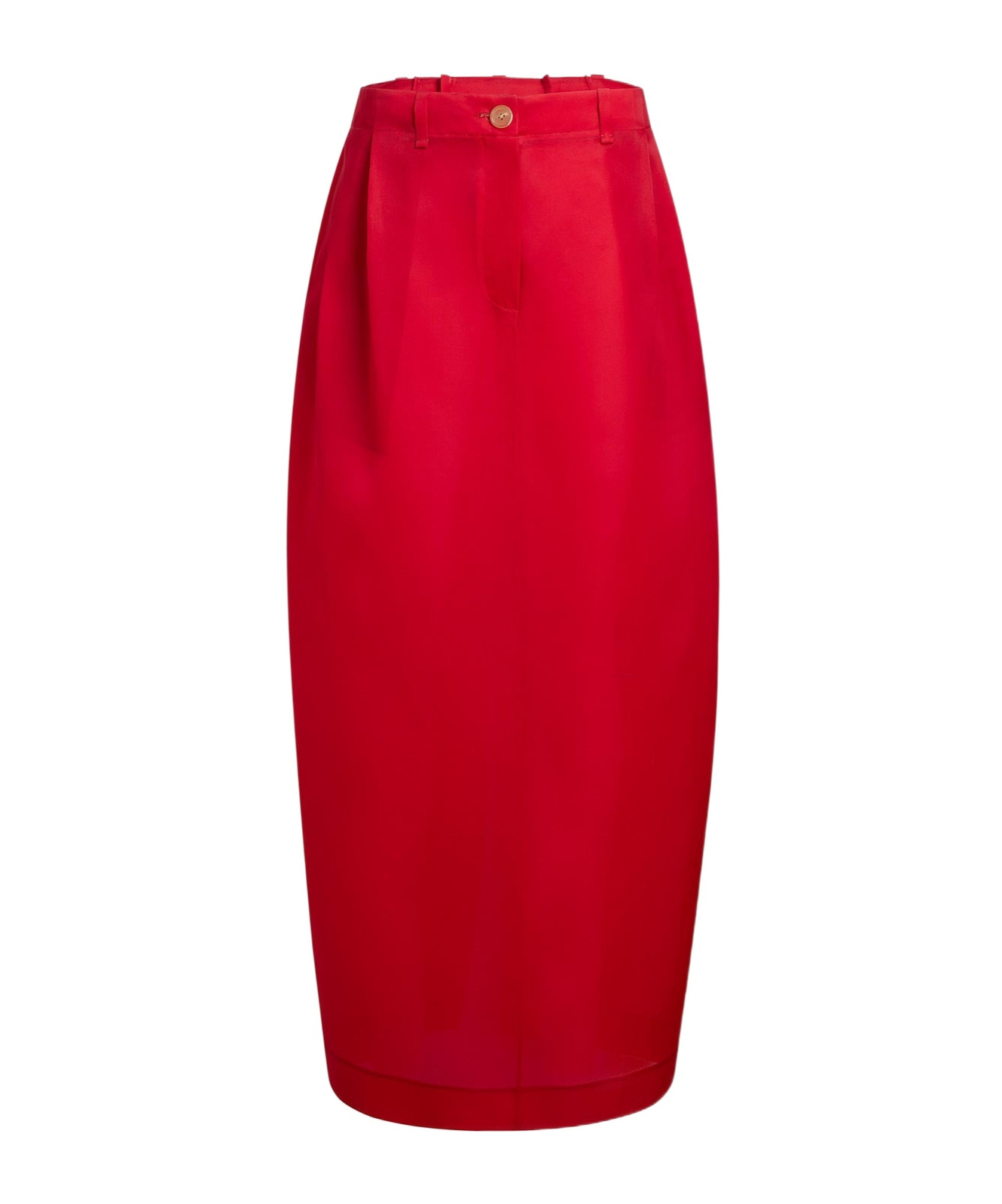 Khaite Lucian Pleated Silk Organza Maxi Skirt In Red