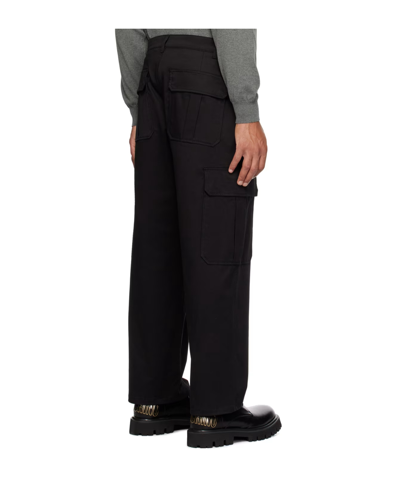 Moschino Embroidered Casual Trousers In Black
