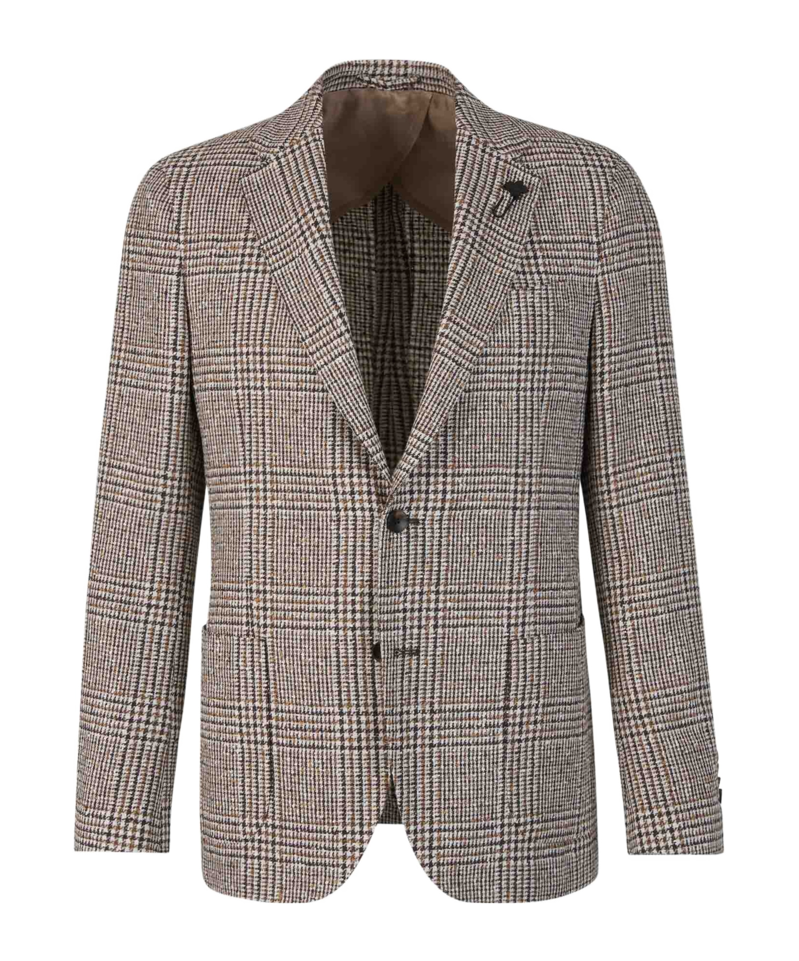 Lardini Brooch-detail Single-breasted Blazer In Gray
