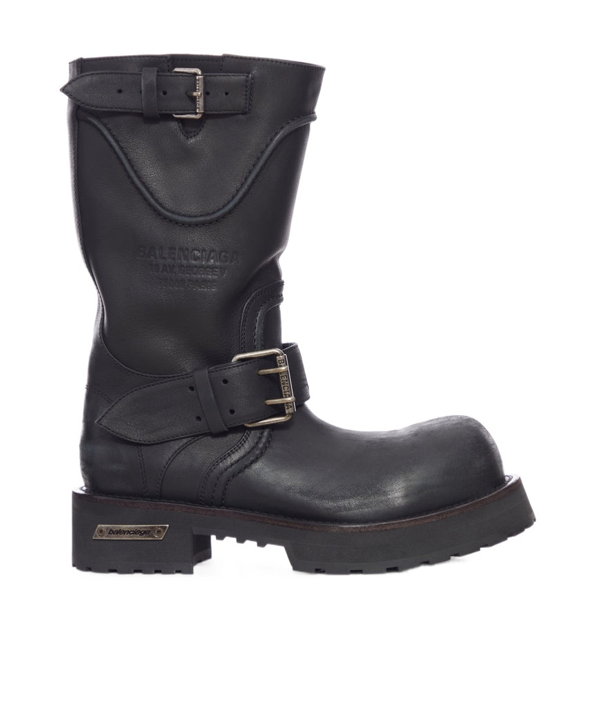 Balenciaga Venom Boots In Black Calf Leather Men In Black