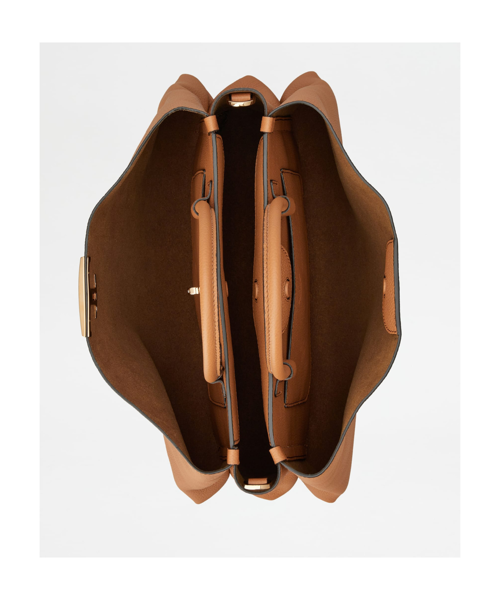 Tod's T Timeless Logo Plaque Medium Tote Bag In Brown