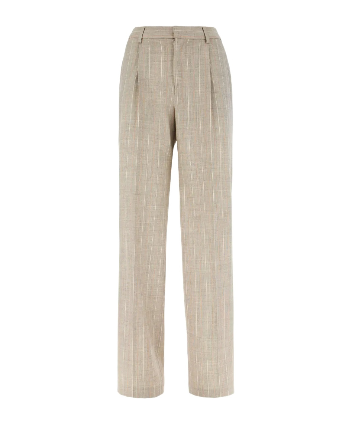 Pt Torino Wool Pants With Embroidered Pleats And Pockets