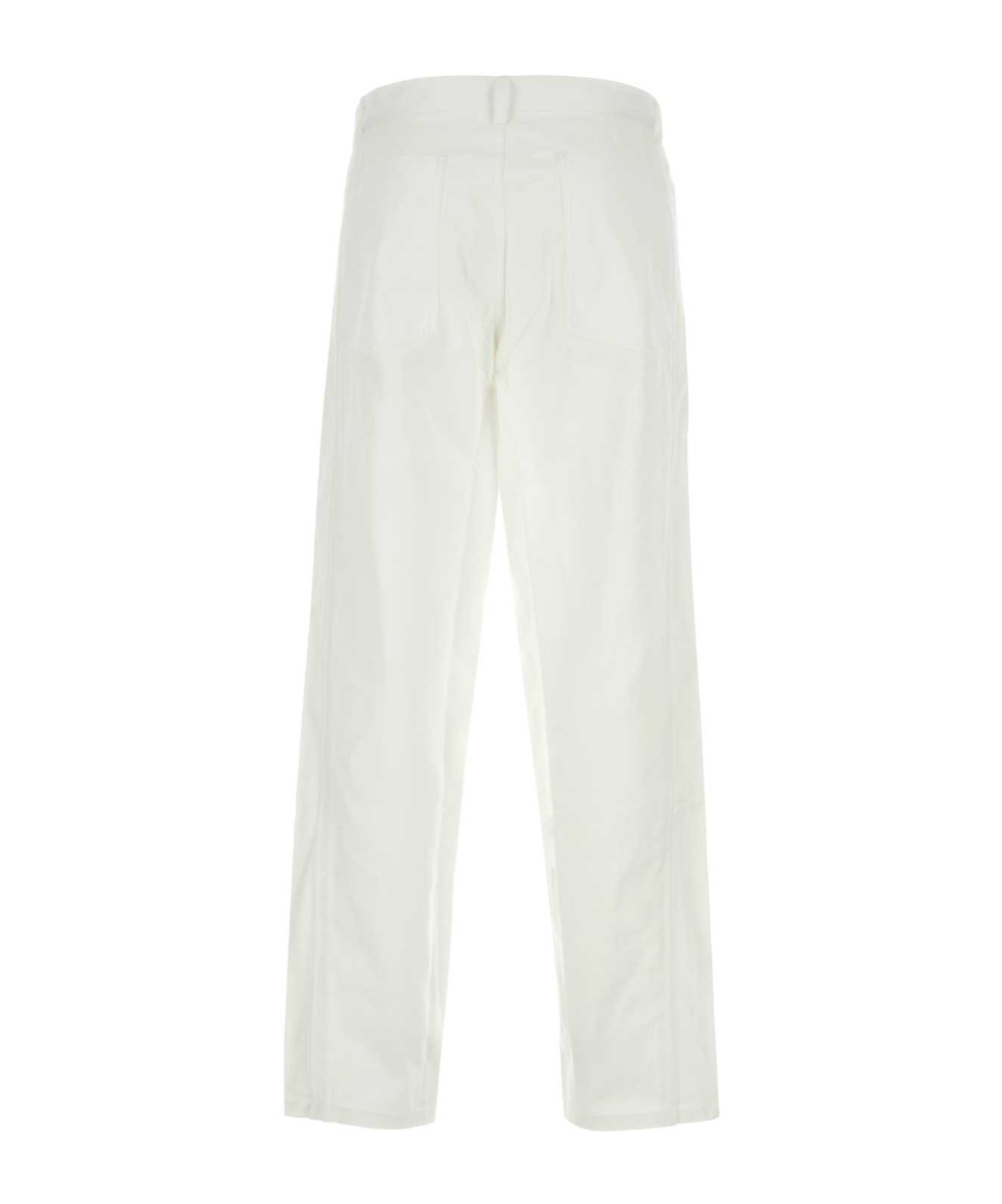 Comme Des Garçons Belt-loop Casual Pants In White