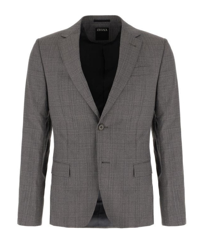 Zegna Grey Suit Wool Back Vent In Gray