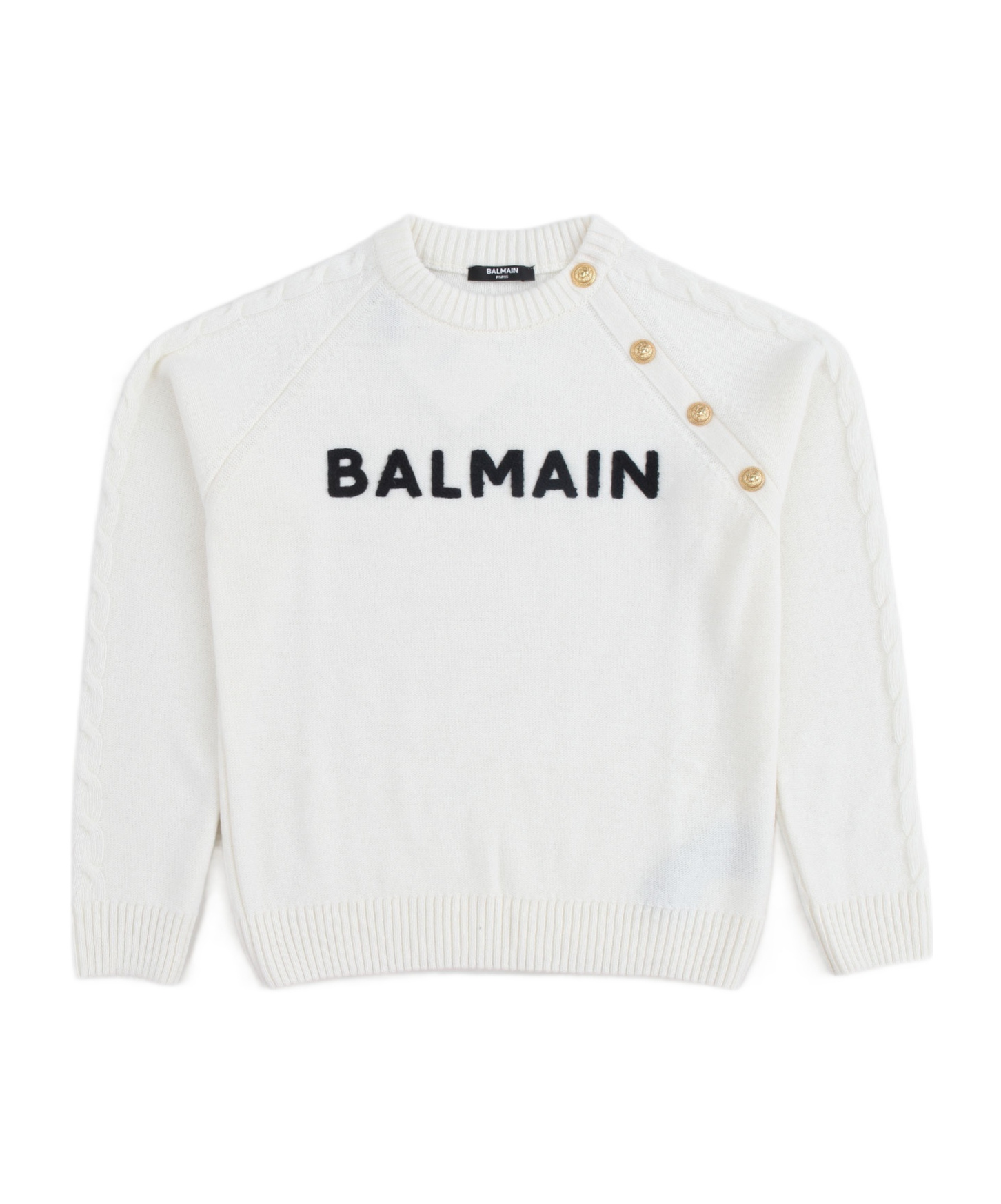 Balmain Logo-embroidered Sweater In White
