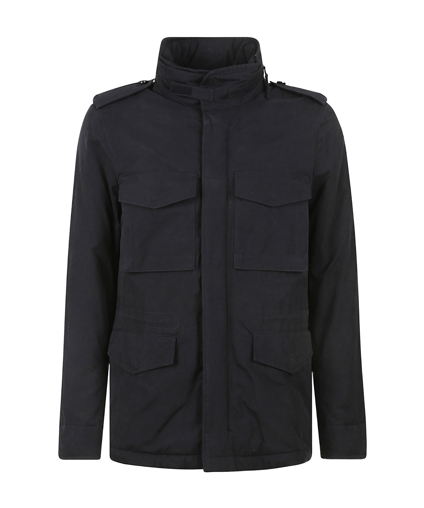 Aspesi Minifield Cotton Blend Poplin Jacket In Black