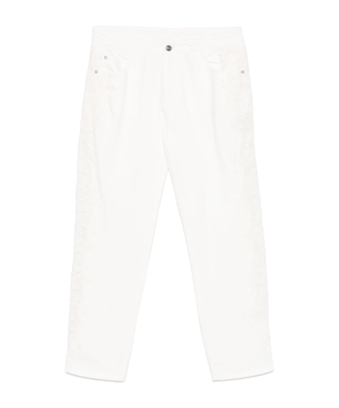 Ermanno Scervino White Trousers With Front Button Closure In White