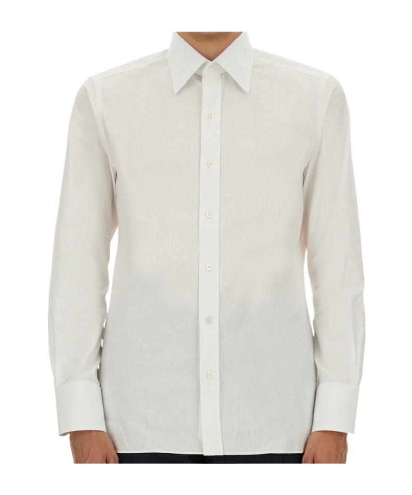 Tom Ford Slim Fit Poplin Shirt In White