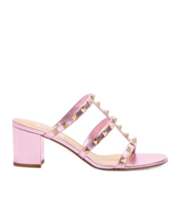 Valentino Rockstud Caged 60 Leather Sandal In Pink