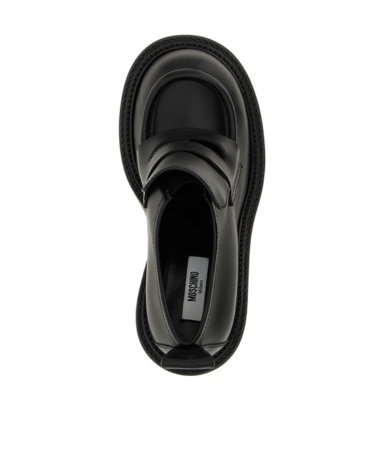 Moschino 90mm Olivia Leather Loafers In Black