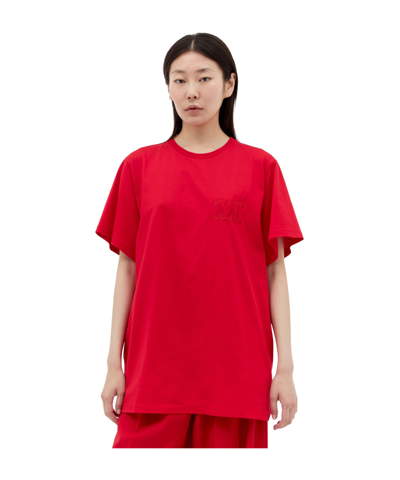 Max Mara Women Logo Embroidery T-shirt In Red