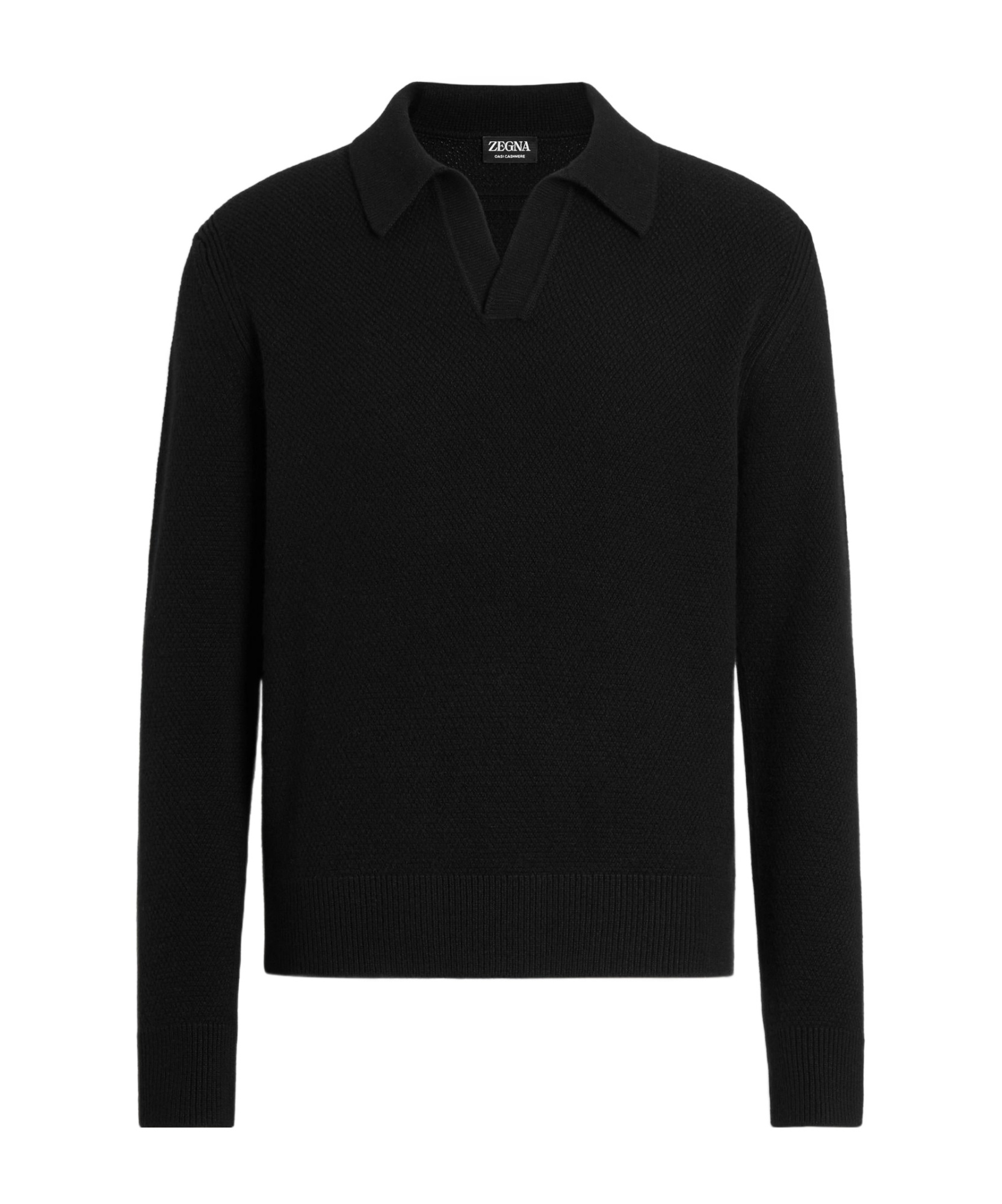 Zegna Oasi Cashmere Polo Shirt In Black