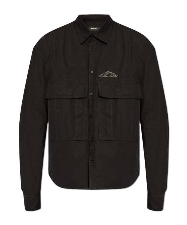 Dsquared2 Icon Ripstop Shirt In Black