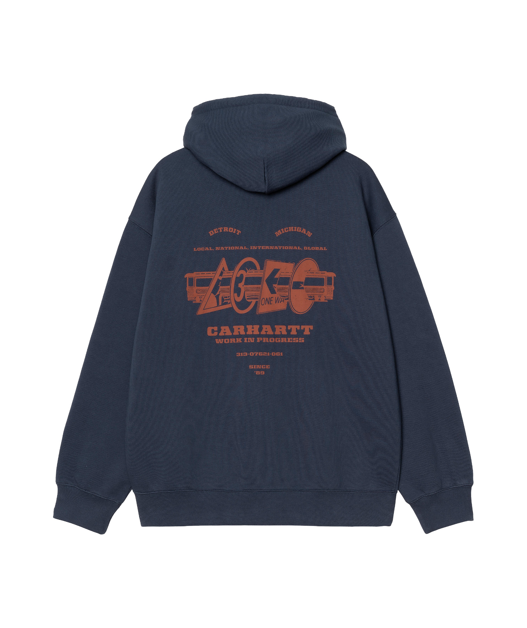 Carhartt Hooded Sweatshirt With Graphic Print And Pockets In Black