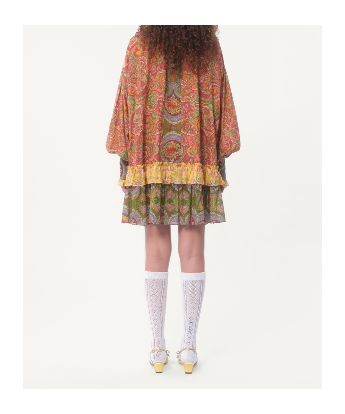 Valentino Kurzes Kleid Aus Voyage Imaginaire Kaschmir-musselin Frau Multicolor 44 In Brown