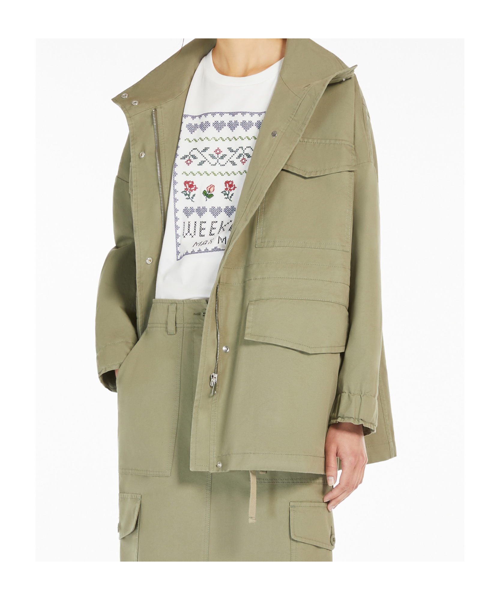 Weekend Max Mara Long-sleeved Casual Jacket In Green