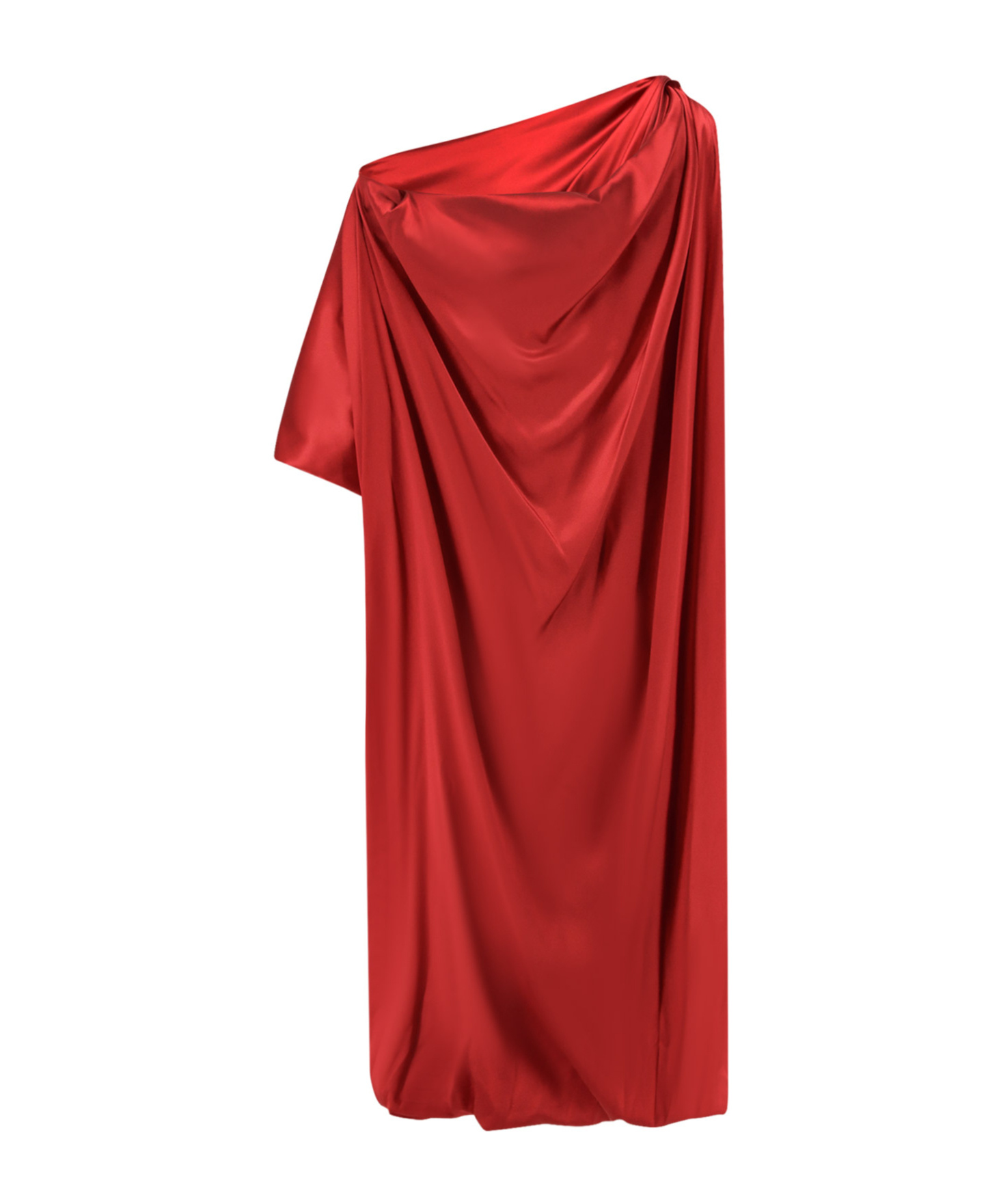 Dries Van Noten Silk Dress With Lateral Knot And Draped Detailing In Red