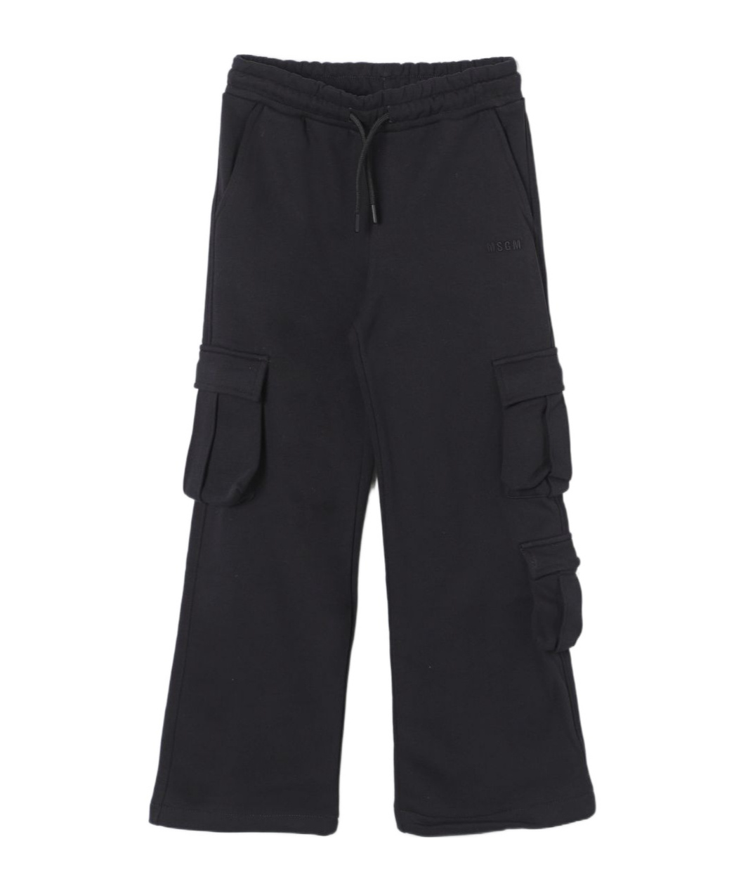 Msgm Jersey Cargo Pants In Black