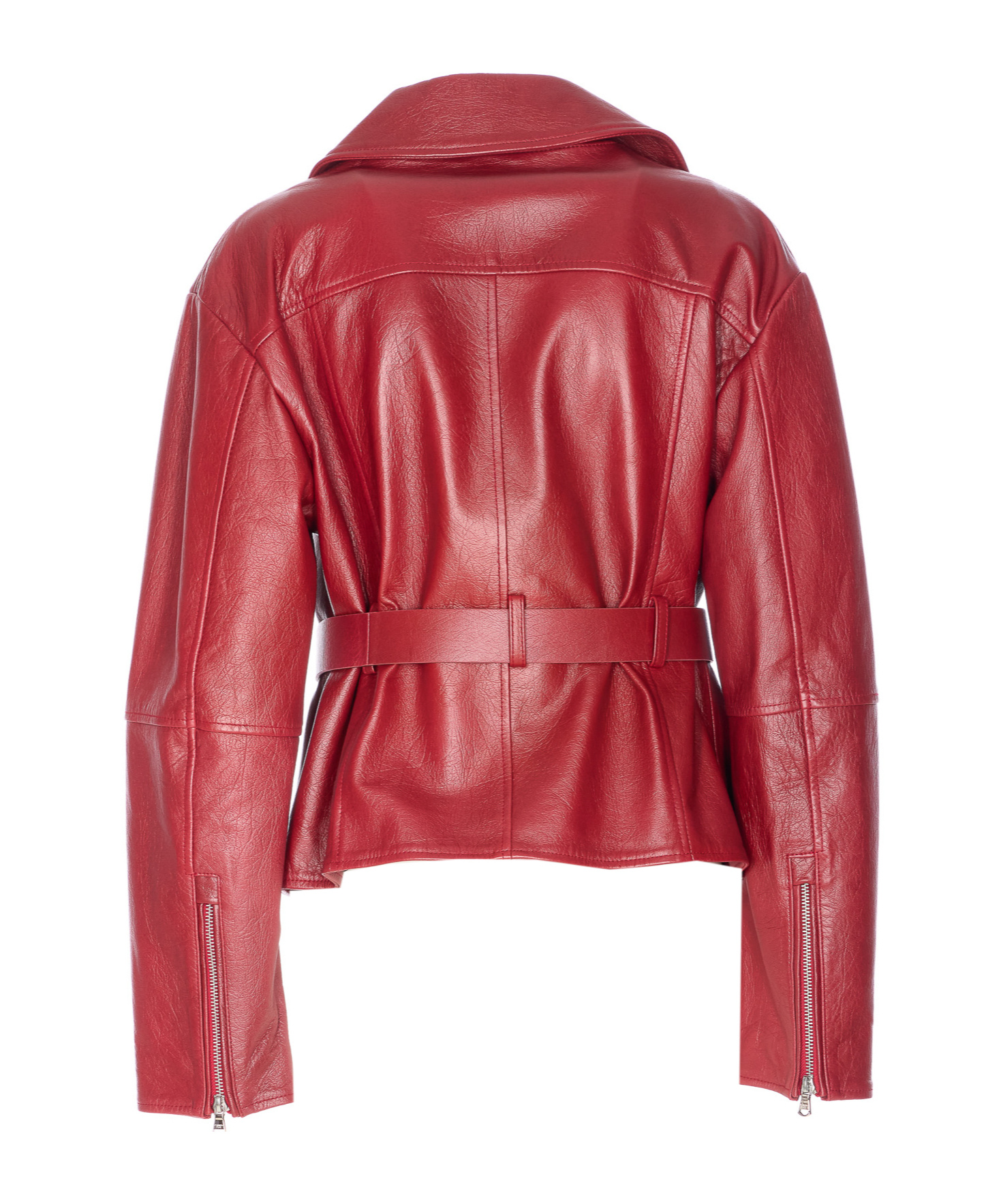 Patrizia Pepe Belted Zip Jacket In Red