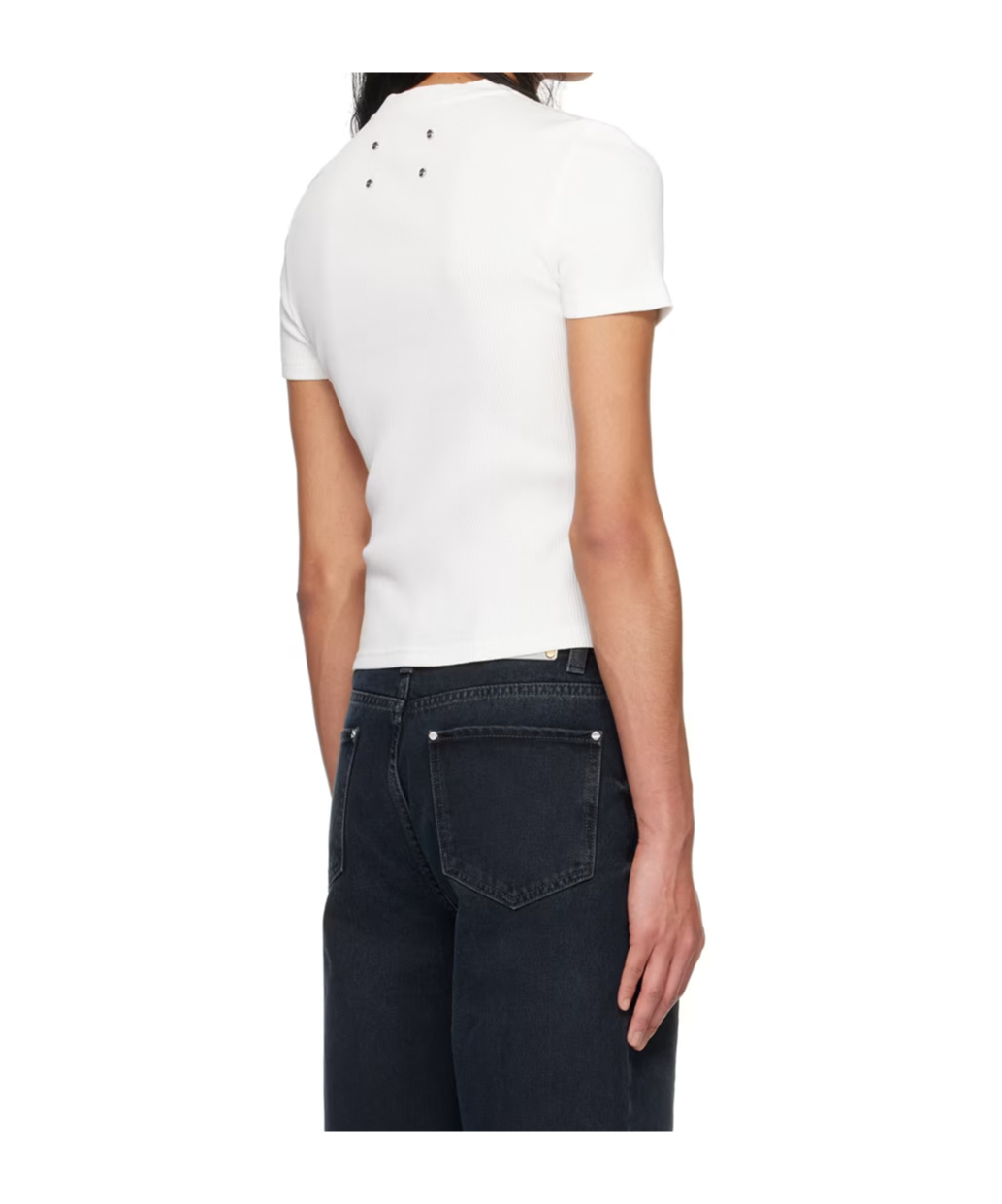 DION LEE SHRUNKEN RIVET-DETAIL T-SHIRT 