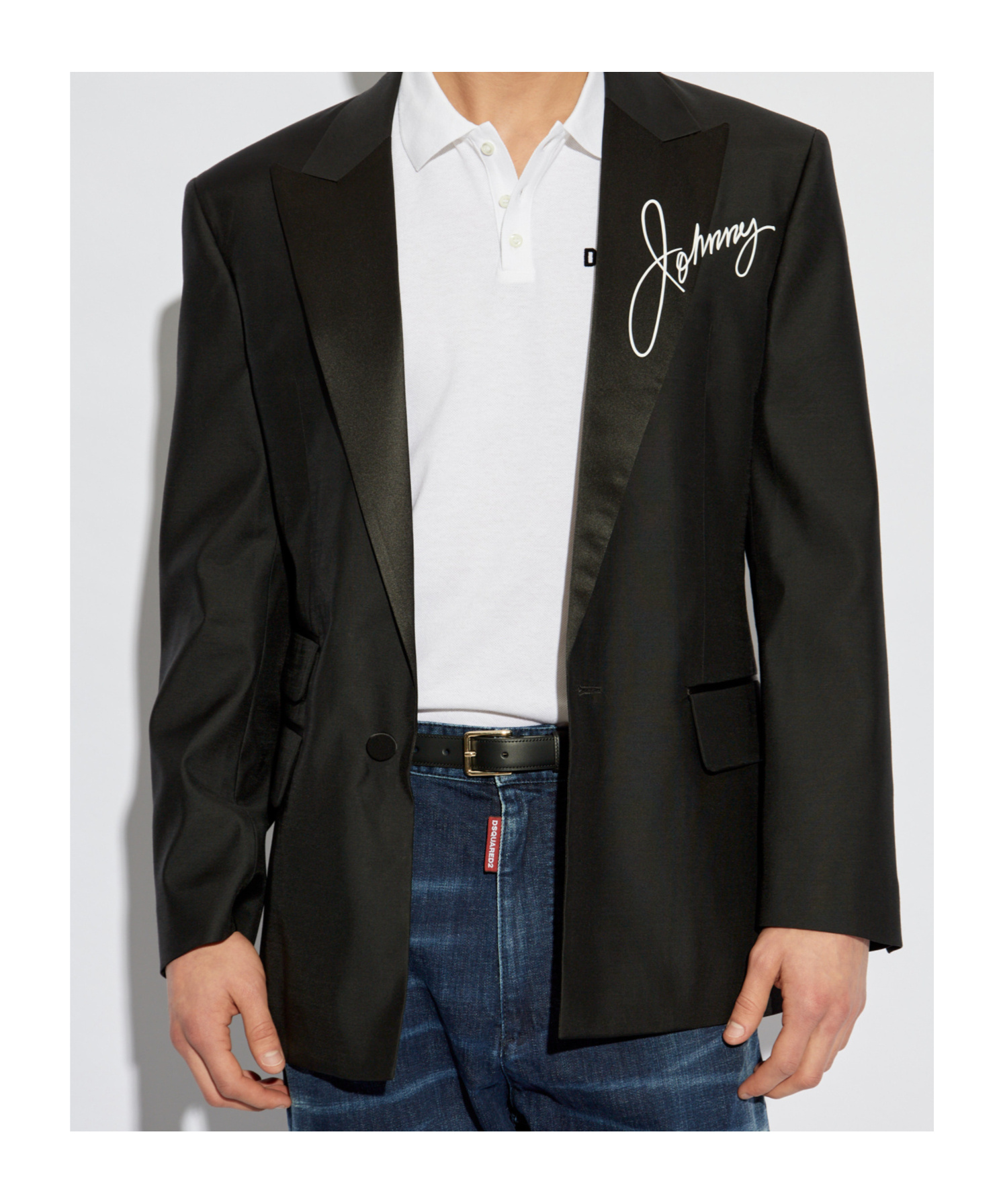 Dsquared2 Logo Print Single-breasted Blazer In Black
