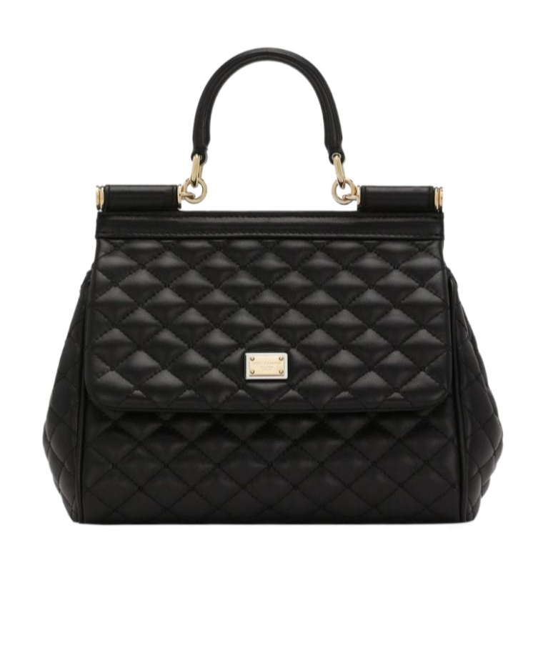 Dolce & Gabbana Sicily Quilted Handbag In Black