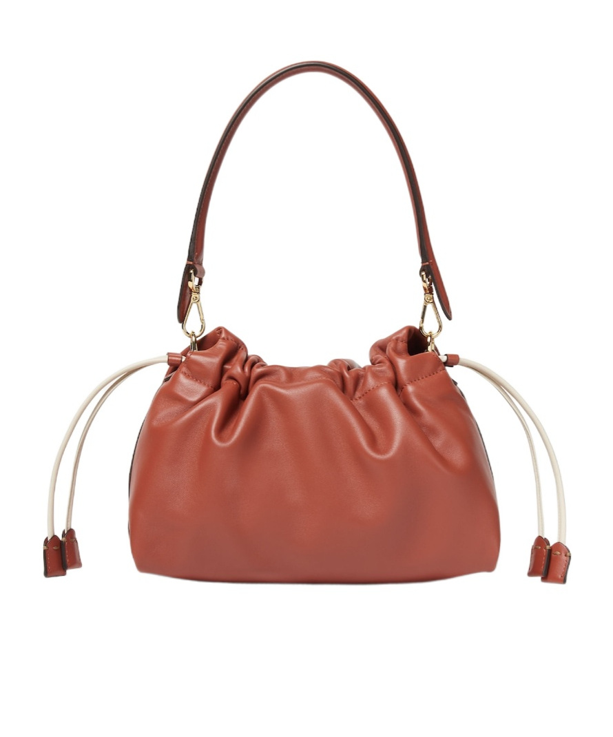 Fendi Mamma Baguette Leather Shoulder Bag In Brown