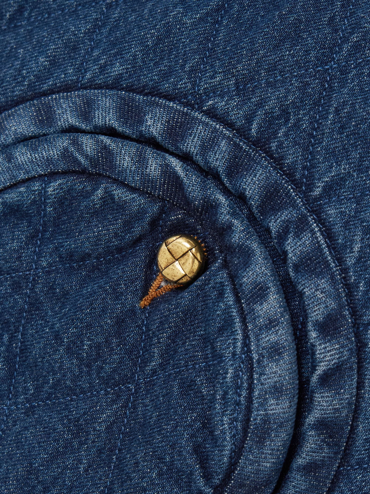 Blazé Milano Suffolk Padded Quilted Denim Vest In Blue