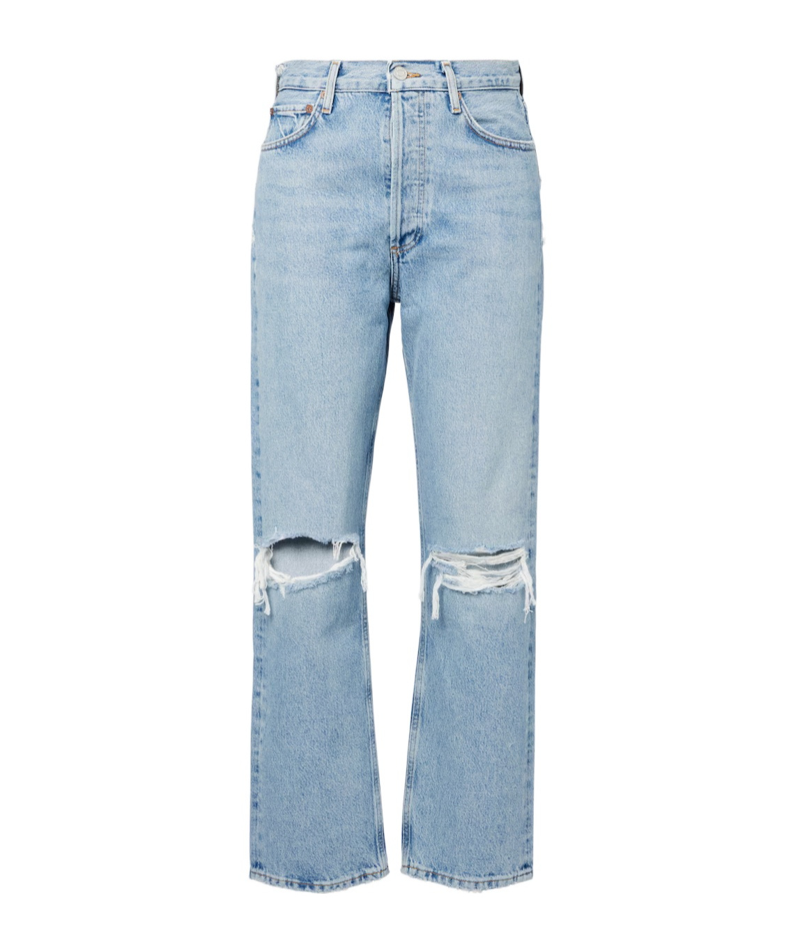 Agolde Mid-rise Straight-leg Denim Trousers In Blue