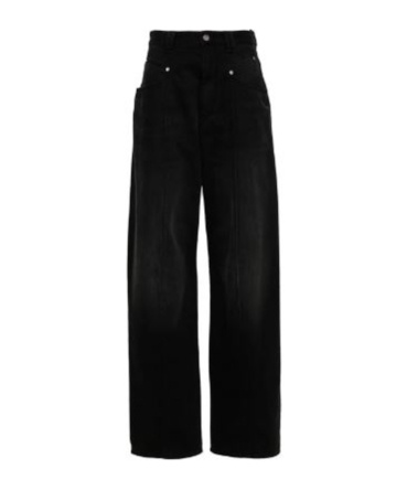 Isabel Marant Vetan High-rise Wide-leg Jeans In Black