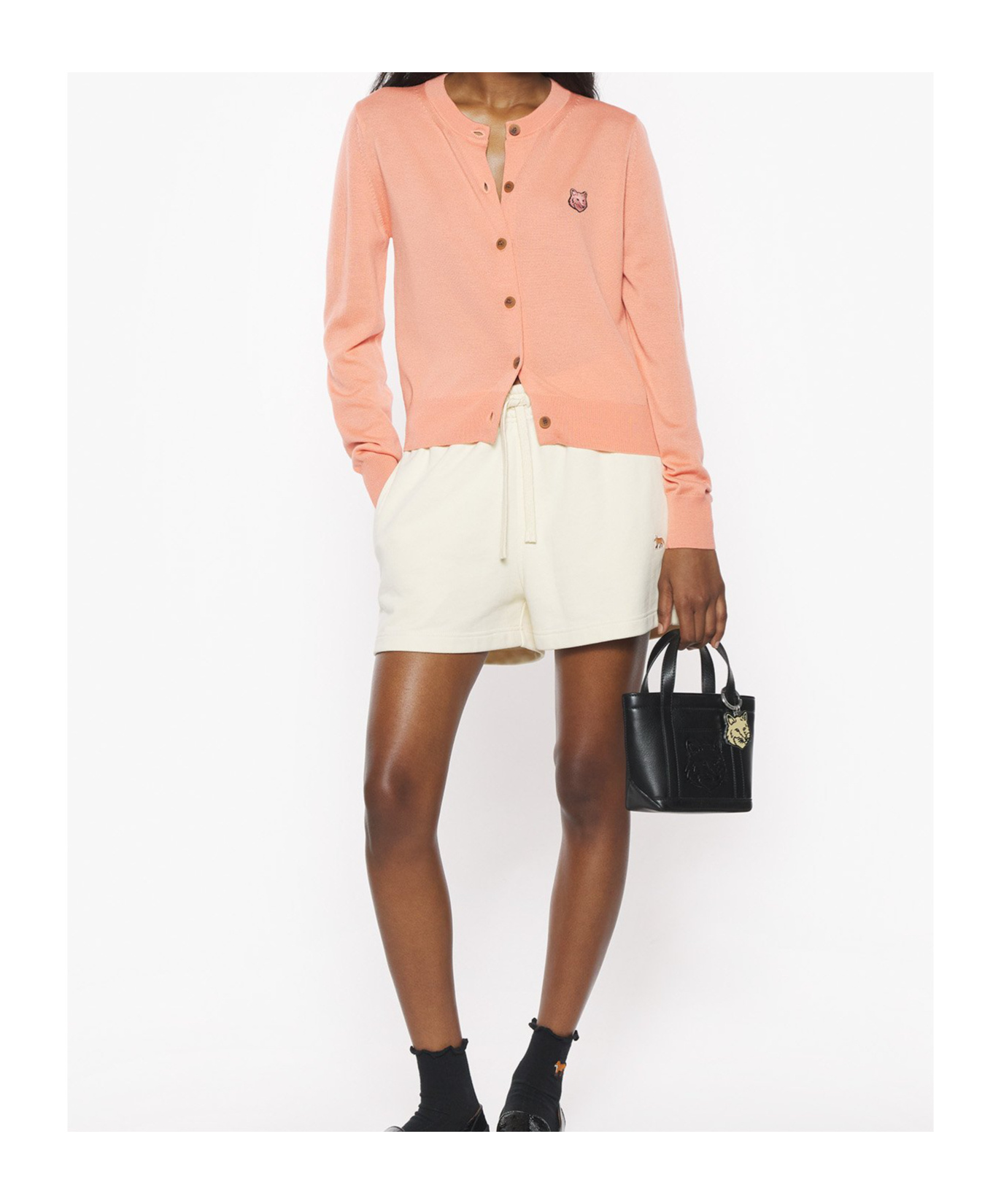 Shop Maison Kitsuné Bold Fox Head Patch Regular Cardigan