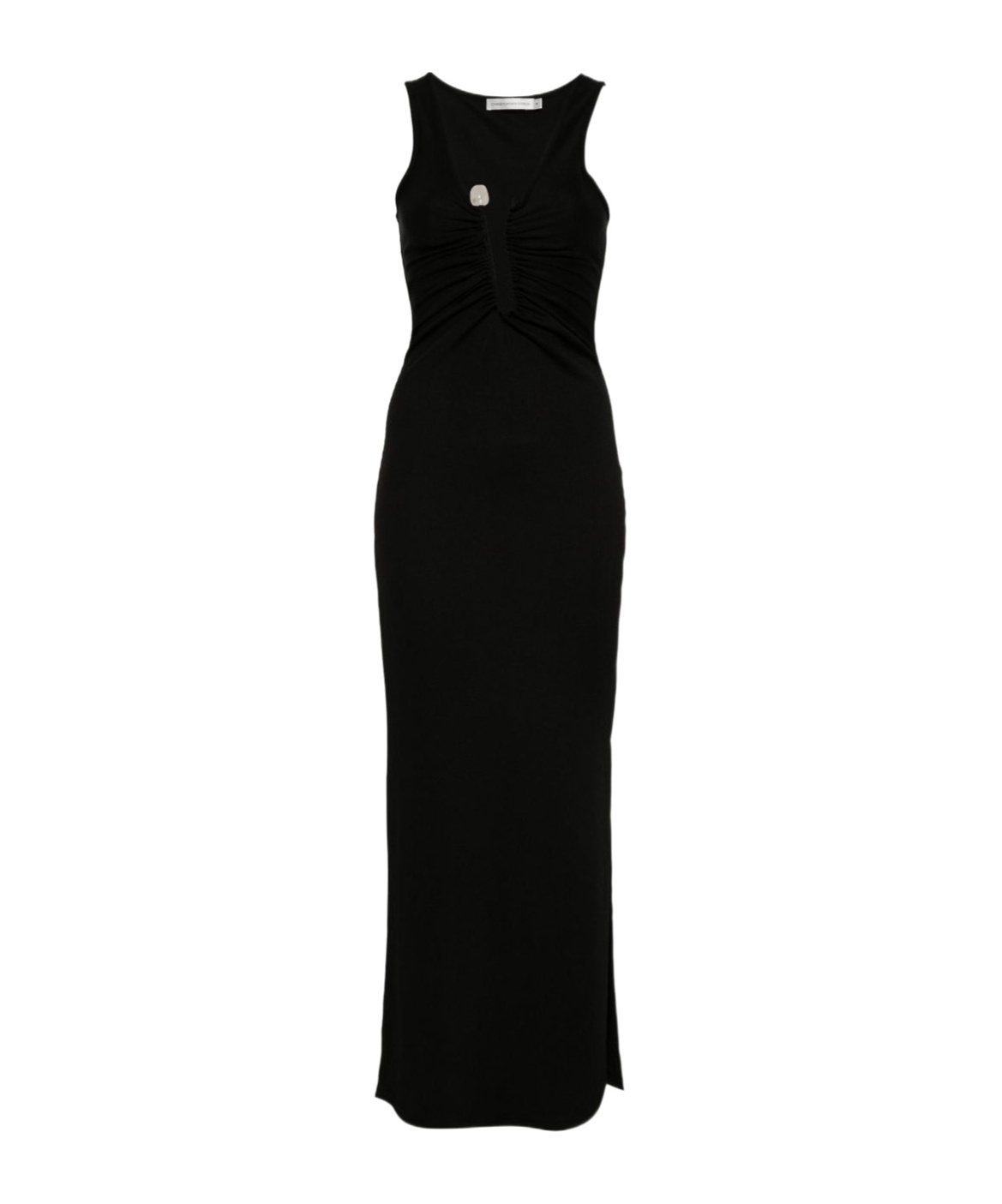 Christopher Esber Crystal-embellished Ruched Stretch-jersey Maxi Dress In Black