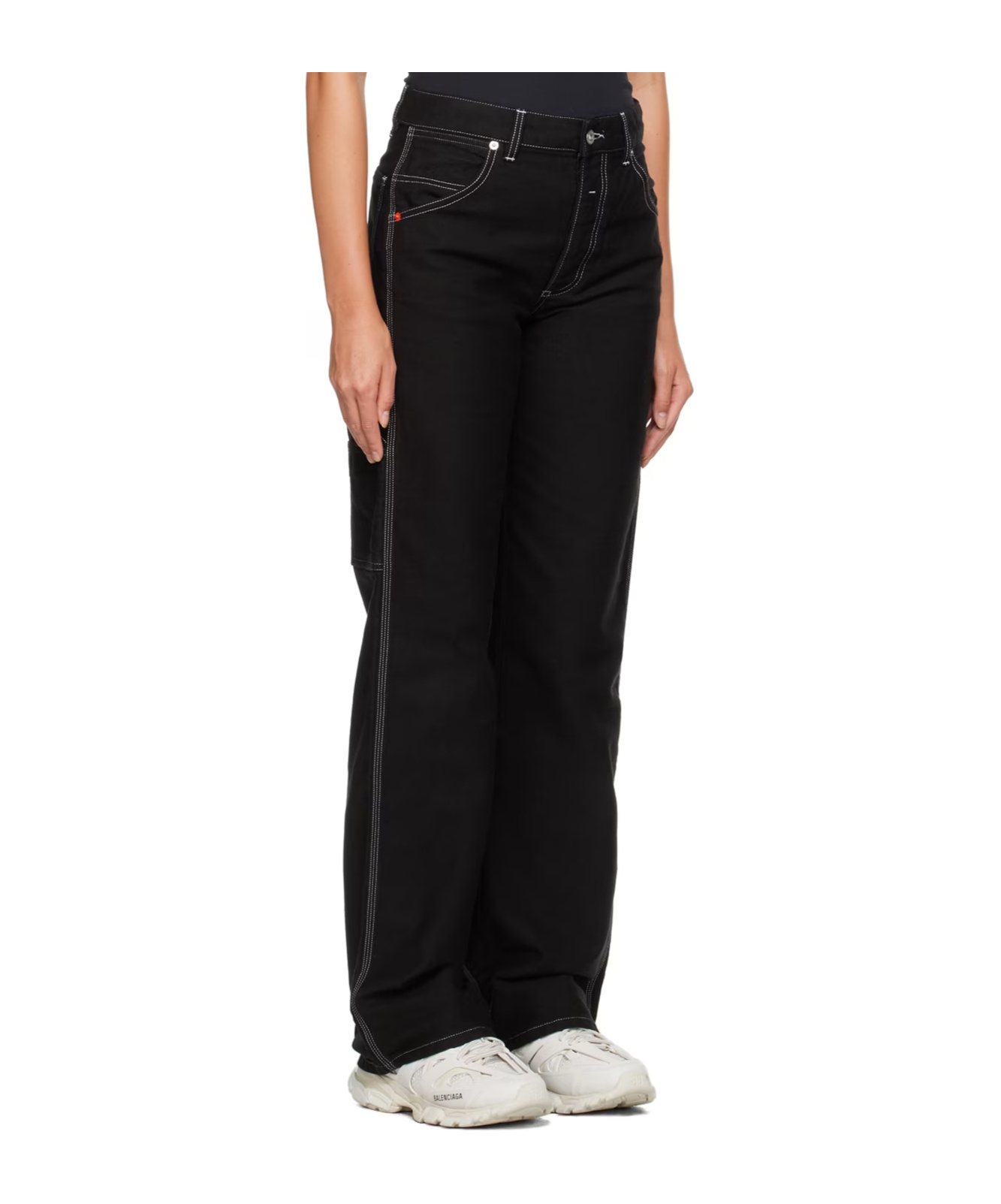 Heron Preston Carpenter Contrast-stitch Trousers In Black