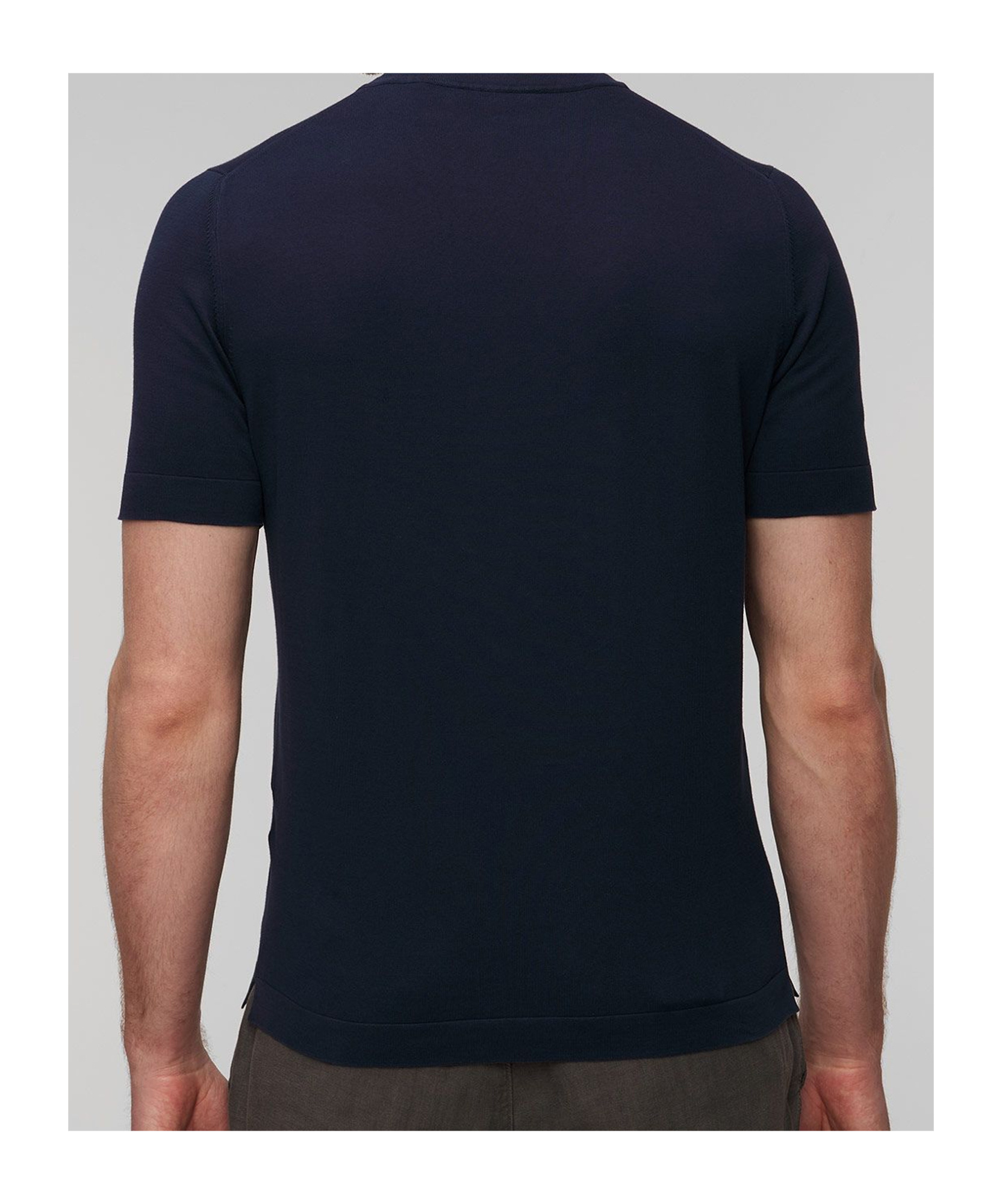 Gran Sasso T-shirt M/c Retta In Filo Cotone Organico T-shirt In Black
