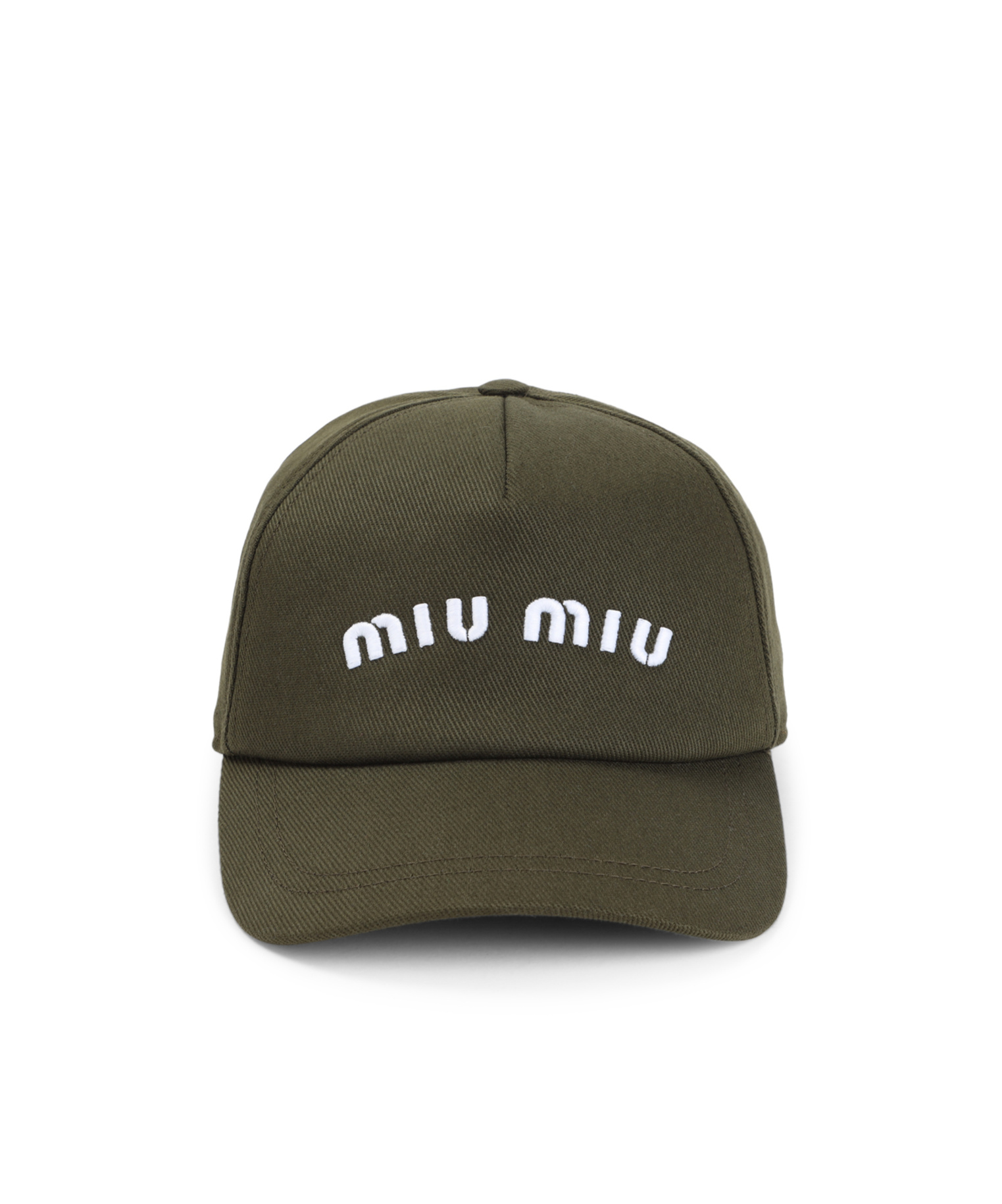 Miu Miu Logo Baseball Cap In Green
