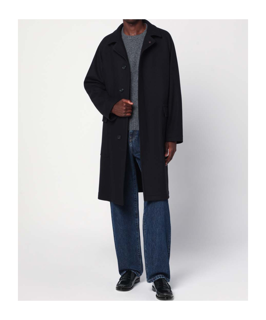 Tagliatore Long-sleeved Coat In Black