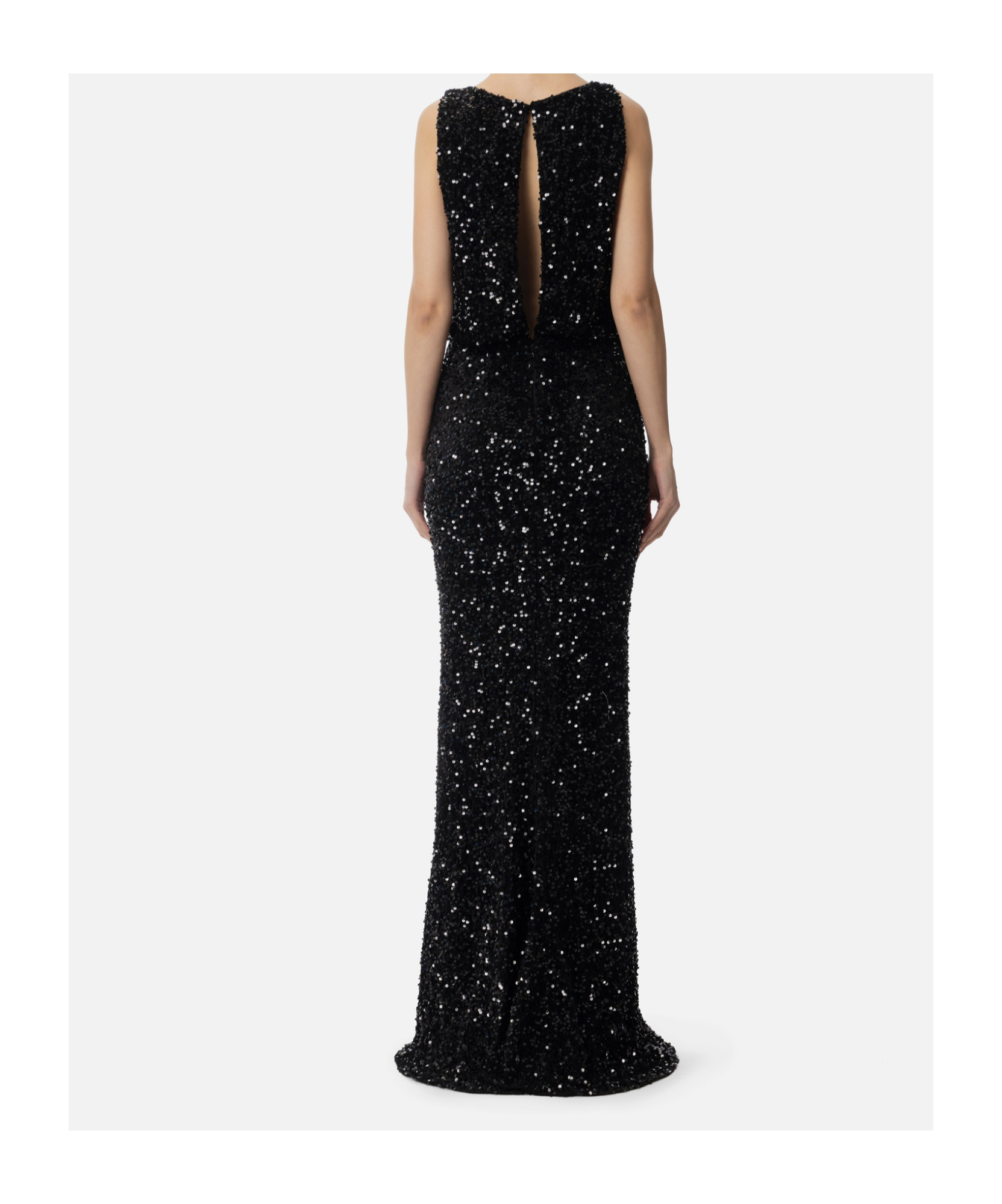 Elisabetta Franchi Sequinned Maxi Dress In Black