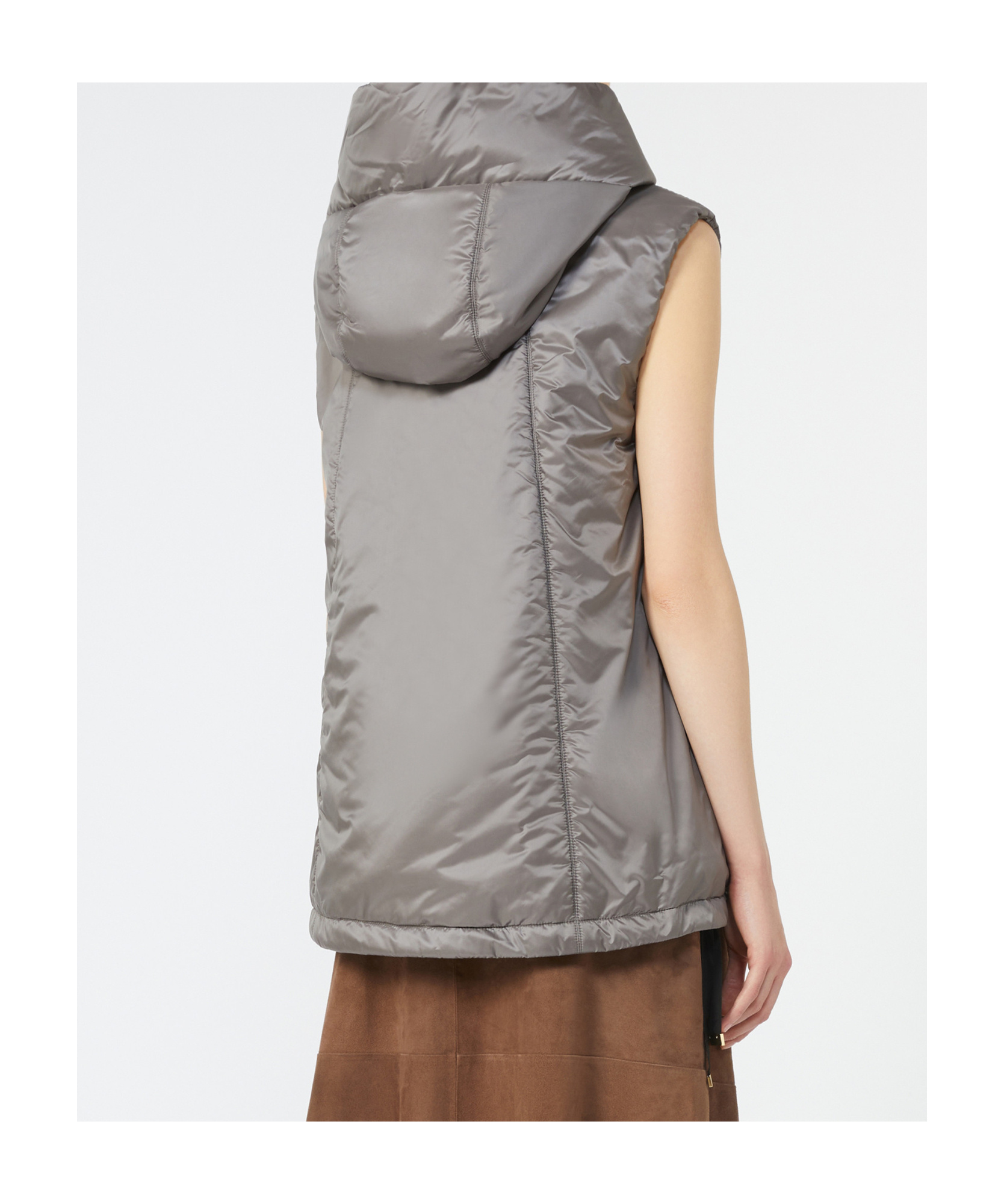 Max Mara Water-repellent Gilet In Gray