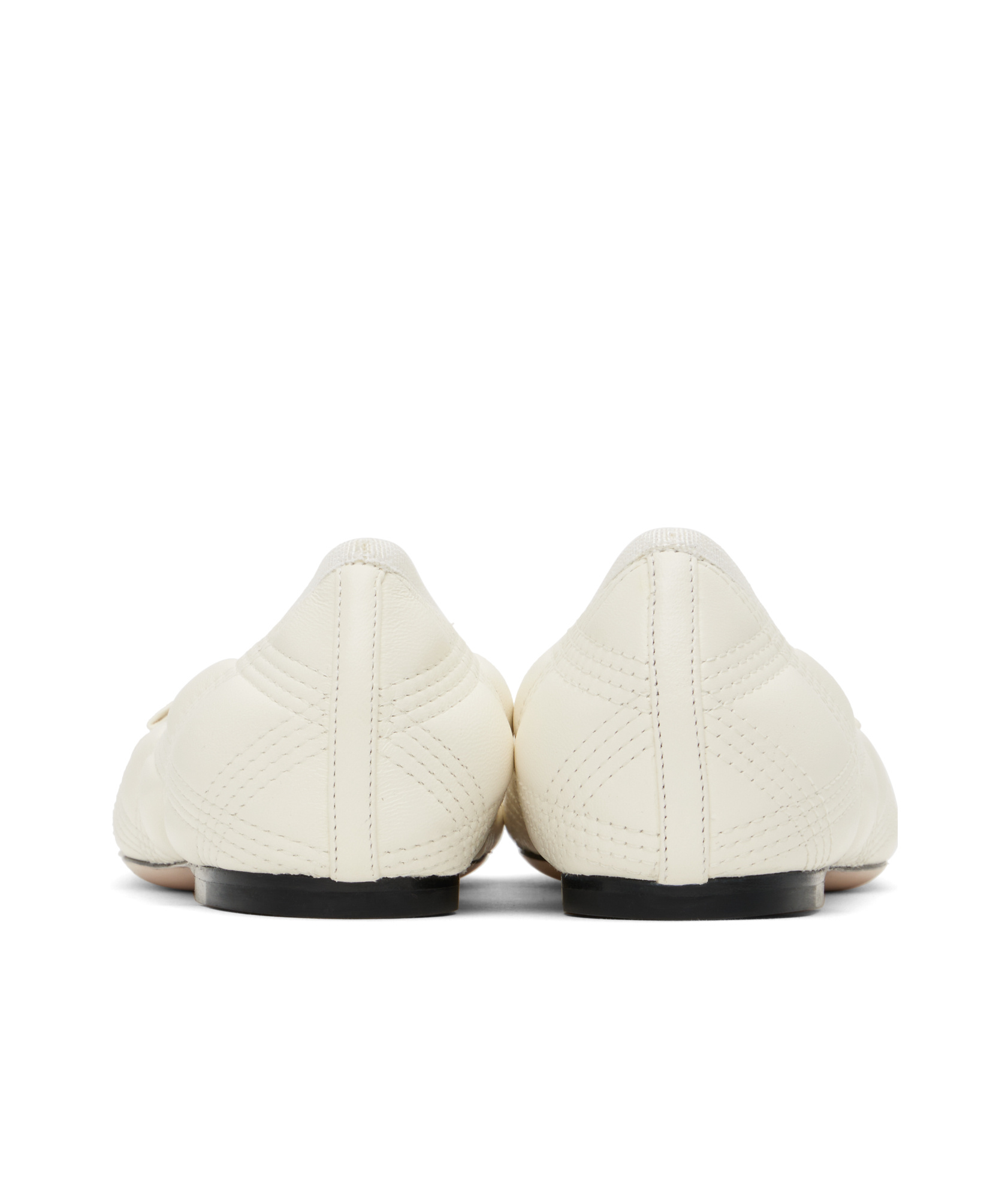 Valentino Round Toe Ballet Shoes In White